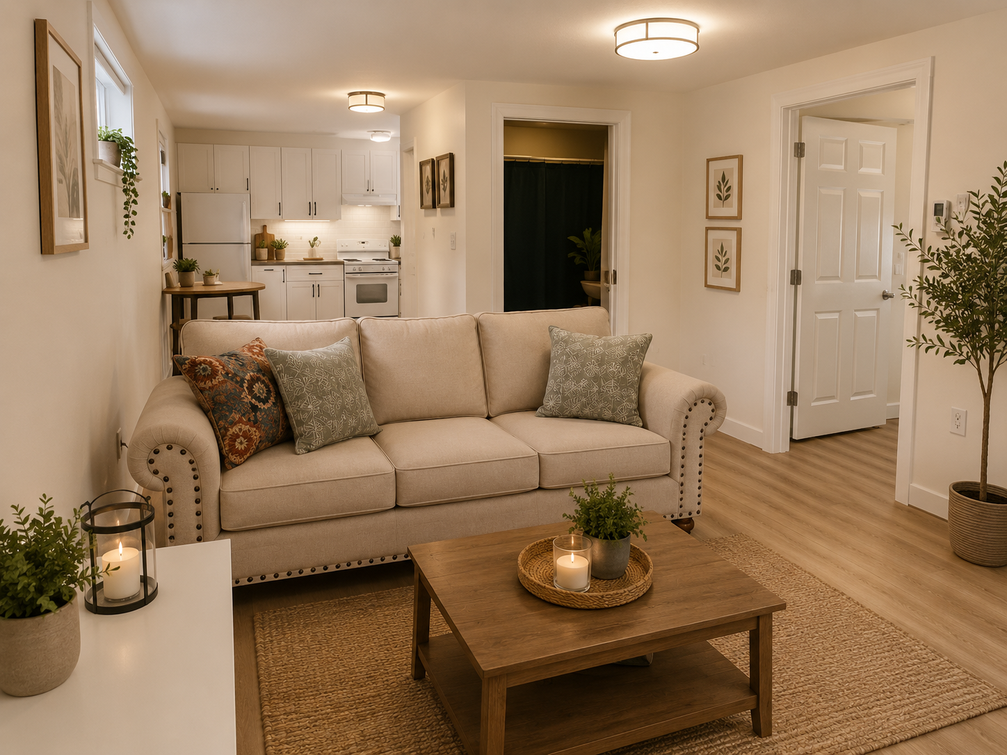 Living room in a Foote Commons home